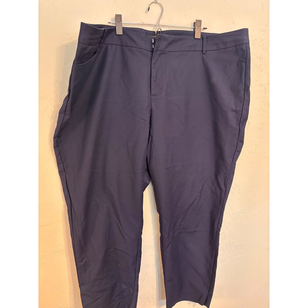 Eloquii Kady Fit Navy Blue Dress Pants Plus Size 24S Straight Leg Trousers